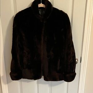 Luxurious vintage Dark Brown Faux Fur Teddy Jacket